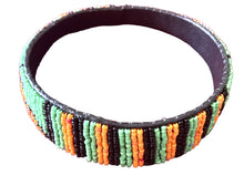 Load image into Gallery viewer, Green Orange Black Beaded Headband