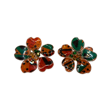 Load image into Gallery viewer, Multicolored Afrocentric Textile Stud Earrings: 1