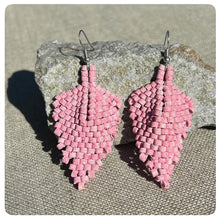 Load image into Gallery viewer, Pink Leaf Earrings