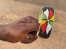 Load image into Gallery viewer, Wide Beaded Leather Bracelet