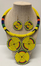 Load image into Gallery viewer, Maasai Sunrise Neckpiece with Earrings