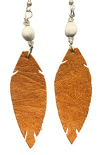 Load image into Gallery viewer, Leather Feather Earrings