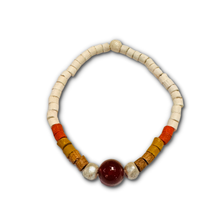 Load image into Gallery viewer, Carnelian Agate Ceramic Beaded Bracelet