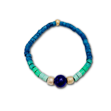 Load image into Gallery viewer, Lapis Lazuli Ceramic Beaded Bracelet