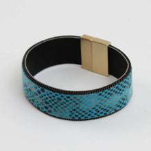 Load image into Gallery viewer, Vibrant Blue Leather Bracelet by Sylca
