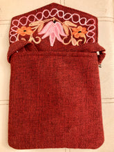 Load image into Gallery viewer, Red Embroidered Floral 3-Pocket Shoulder Bag