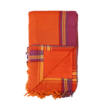 Load image into Gallery viewer, Sunset Orange Kenyan Beach Towel with Pocket