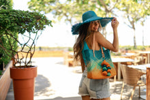 Load image into Gallery viewer, Turquoise Ombre Bag with Tassel Charm Embellishment