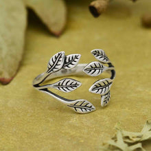 Load image into Gallery viewer, Leaf Cluster Adjustable Ring: Sterling Silver