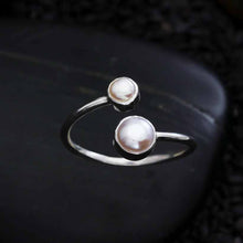 Load image into Gallery viewer, Sterling Silver Pearl Ring (Adjustable)