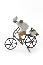 Load image into Gallery viewer, Zimbabwean Simple Life Stone & Metal Babywearing Bicycle Sculpture