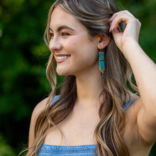 Load image into Gallery viewer, Seed Bead Tribal Fringe Earrings - Turquoise Tribal