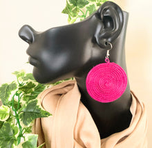 Load image into Gallery viewer, Raffia Earrings-Fuchsia