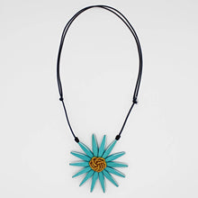 Load image into Gallery viewer, Teal Amaya Flower Statement Necklace