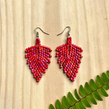 Load image into Gallery viewer, Red Leaf Earrings