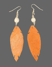 Load image into Gallery viewer, Leather Feather Earrings