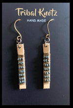 Load image into Gallery viewer, Leather Stick Earrings- Gray
