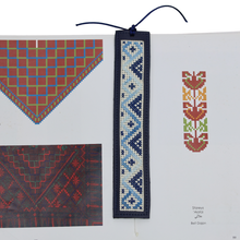 Load image into Gallery viewer, Blue Hand-Embroidered Tatreez Bookmark