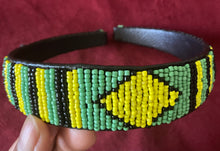 Load image into Gallery viewer, Green Yellow Black Beaded Headband