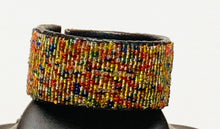 Load image into Gallery viewer, Multicolored Beaded Leather Cuff Bracelet
