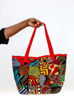 Load image into Gallery viewer, Red Patchwork Tote Bag