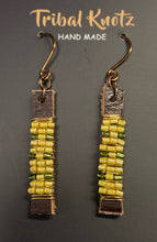Load image into Gallery viewer, Leather Stick Earrings- Yellow