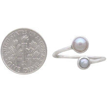 Load image into Gallery viewer, Sterling Silver Pearl Ring (Adjustable)