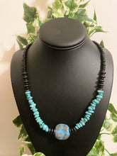Load image into Gallery viewer, Blue Kazuri Necklace