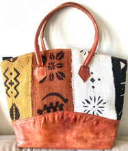 Load image into Gallery viewer, Mudcloth & Leather Tote
