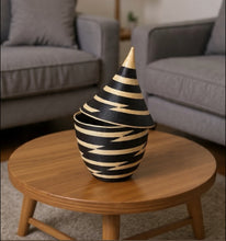 Load image into Gallery viewer, Traditional Grass Peace Basket: Black & Natural White