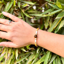 Load image into Gallery viewer, Tiger's Eye Ceramic Beaded Bracelet