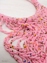 Load image into Gallery viewer, Pink Beaded Kenyan Beaded Necklace