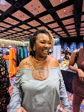 Load image into Gallery viewer, Orange & Yellow Kenyan Beaded Necklace