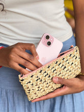 Load image into Gallery viewer, Palm Leaf Phone Purse: Coral