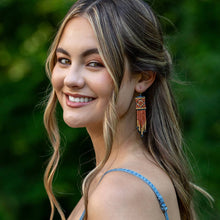 Load image into Gallery viewer, Rust- Tribal Fringe Earrings