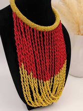 Load image into Gallery viewer, Red & Yellow Kenyan Beaded Necklace
