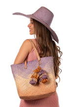 Load image into Gallery viewer, Wisteria Holden Ombre Straw Handbag with Tassel Charm Embellishment