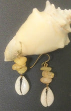Load image into Gallery viewer, Yellow Cowrie Shell Earrings