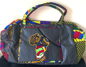 Africa Map Duffle Bag- Multicolor