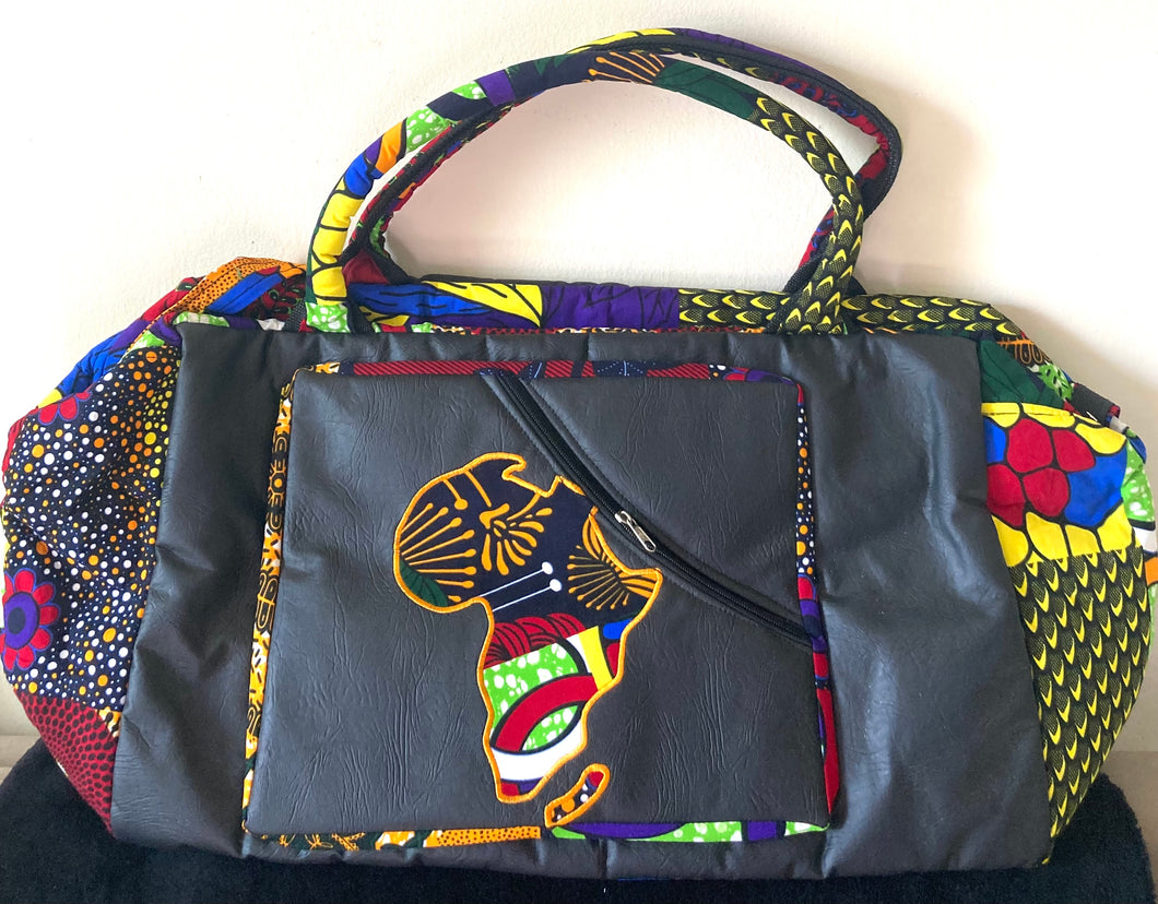 Africa Map Duffle Bag- Multicolor