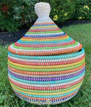 Load image into Gallery viewer, Large Lidded Wishing Basket- Multicolor A
