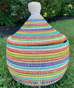 Large Lidded Wishing Basket- Multicolor A