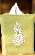 Load image into Gallery viewer, Mustard Color Linen Tissue Box Covers- Hand Embroidered
