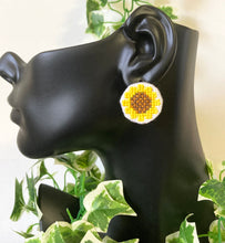 Load image into Gallery viewer, Sunflowers Embroidered Earrings
