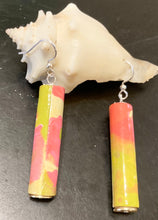 Load image into Gallery viewer, Paradise- Abstract Painted Paper Bead Earrings
