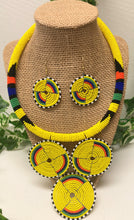 Load image into Gallery viewer, Maasai Sunrise Neckpiece with Earrings
