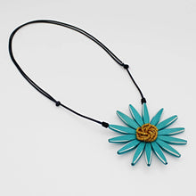 Load image into Gallery viewer, Teal Amaya Flower Statement Necklace
