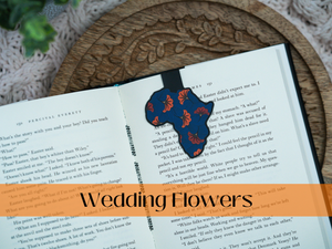 Ankara Print Africa Shaped Magnetic Bookmarks: Wedding Flowers