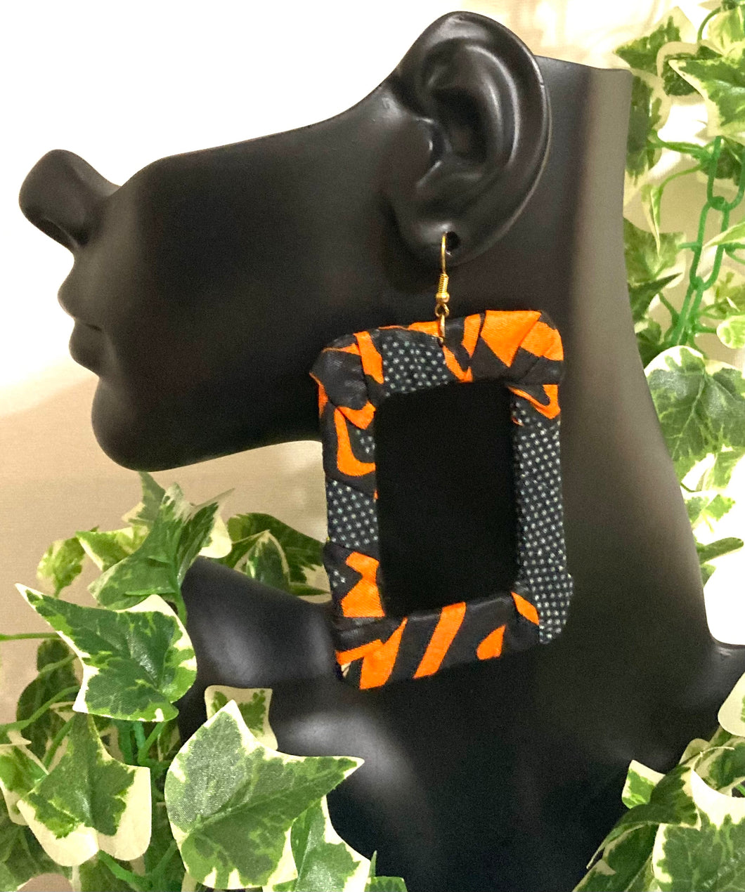 Orange & Black Ankara Earrings