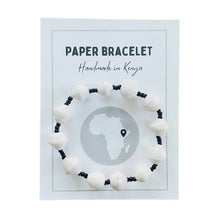 Load image into Gallery viewer, White Kenyan Paper Bead Bracelet
